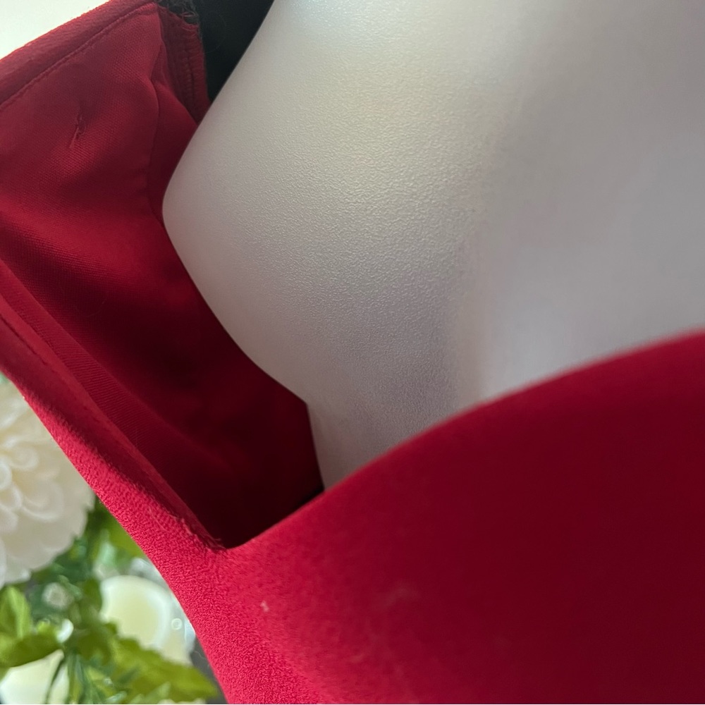 Red/black/beige pin-up style midi dress - Picture 4 of 12